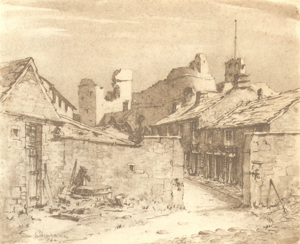 YORKSHIRE. Middleham - near the Castle. By EB Musman 1947 old vintage print